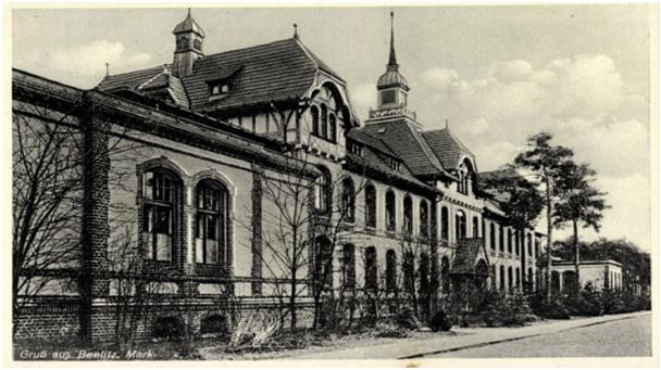Sjúkrahúsið við Beelitz þar sem Hitler dvaldi 9. október til 1. desember 1916.