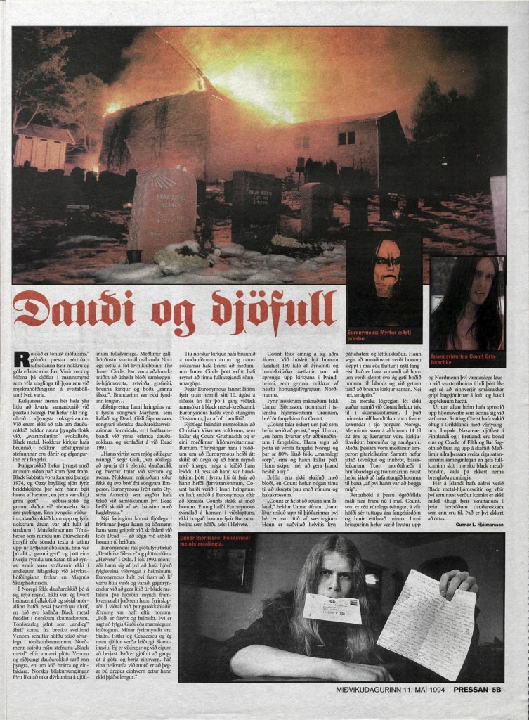 Dr. Gunni - Dauði og djöfull - Pressan 1994