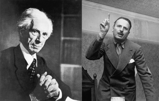 Bertrand Russell neitaði að rökræða við enska fasistann Sir Oswald Mosley