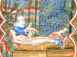 Barnsfæðing árið 1490