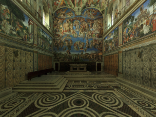 Glæsileg 360-gráðu panórama af Sixtínsku kapellunni
