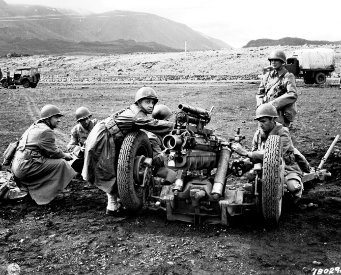 Bandarískir hermenn á Sandskeiði, 1943