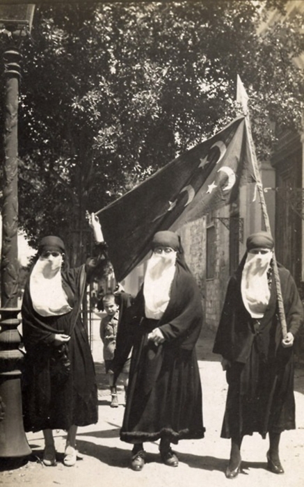 Mótmælendur í Kairó árið 1919